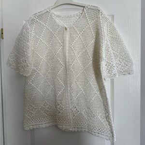 Handmade beautifull crochet short sleeve jacket. Great for any occasion